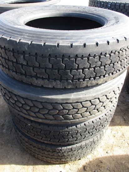 YOKOHAMA (4) TIRES,  295/75R22.5