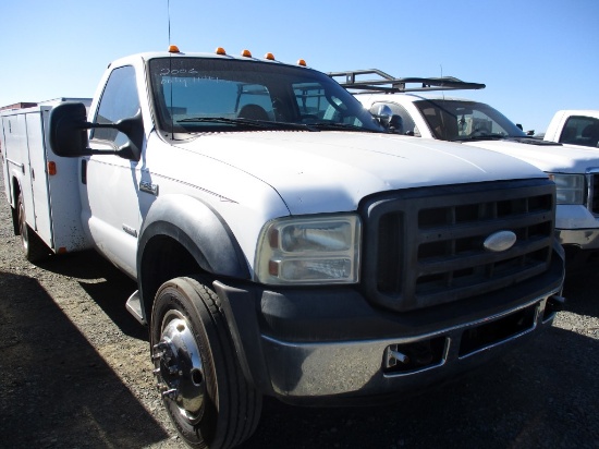 2006 FORD F450 TOOLBOX BED TRUCK, (+/-) 114,626  POWERSTROKE DIESEL, AT, PS