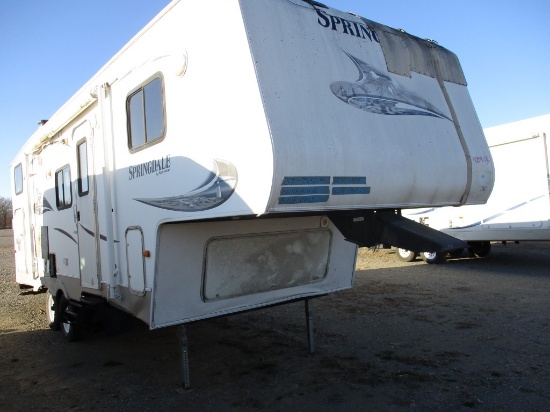 2010 KEYSTONE SPRINGDALE TRAVEL TRAILER,  20', 5TH WHEEL, TANDEM AXLE, SING