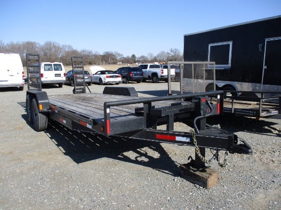 SHOP BUILT TRAILER,  20' DECK, 2' DOVETAIL, FOLD UP RAMPS, TANDEM AXLE, SIN