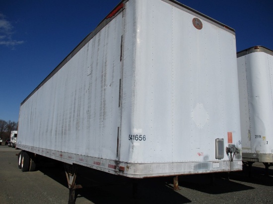 1995 GREAT DANE VAN TRAILER,  48', SLIDING TANDEMS, SPRING RIDE, LO-PRO 22.