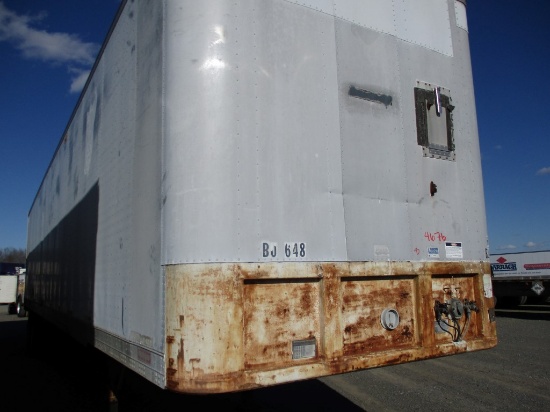 1991 FRUEHAUF DRY VAN/STORAGE TRAILER,  SWING DOORS, ALUMINUM ROOF, WOOD FL