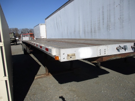 1997 TRANSCRAFT COMBO FLATBED TRAILER,  53', SPREAD AXLE, DUAL TIRE, AIR RI
