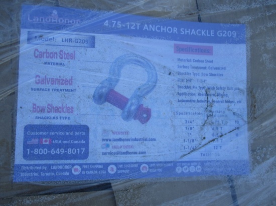 2024 LANDHONOR LHR-G209 ANCHOR SHACKLES,  (38) PIECES, 4.75-12T