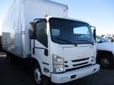 2021 ISUZU NPRHD BOX TRUCK, WHITE (+/-) 138,235  V8 GAS, AUTO, SINGLE AXLE