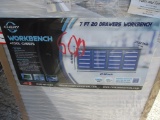 WORK BENCH,  7', 20-DRAWERS, (2) CABINETS S# 25HKNY003711