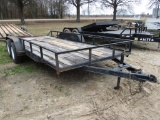 2019 SHOPBUILT TAG TRAILER,  20', TANDEM AXLE, SINGLE TIRE, ANGLE IRON SIDE