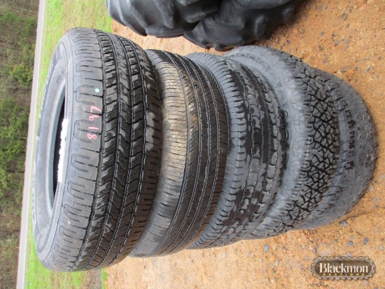 Tires, (5), miscellaneous car & truck