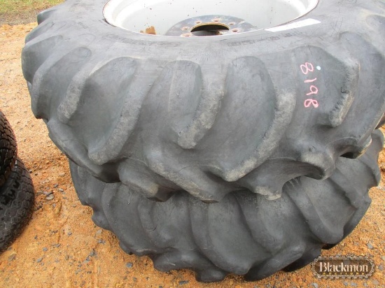tractor tires, (2) 16.9 x 28, with wheels