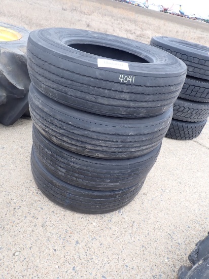 (4) LO-PRO 22.5 HWY TIRES,  ORIGINAL