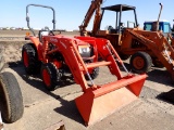 KUBOTA L2501 WHEEL TRACTOR, 277 (+/-)  25 HP, 540 PTO, 3 PT, OPEN ROPS, W/