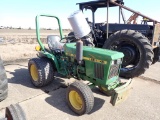 1985 JOHN DEERE 650 WHEEL TRACTOR, 844 (+/-)  3 PT, OPEN ROPS, DIESEL ENGIN