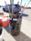 BARREL OF MISC,  SHOVELS & RAKES