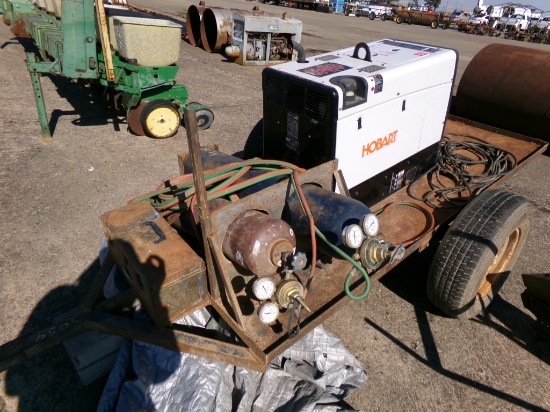 HOLBART WELDER/GENERATOR,  W/ 4' TRAILER, LINCOLN MIG WELDER, HELMET, OXYGE