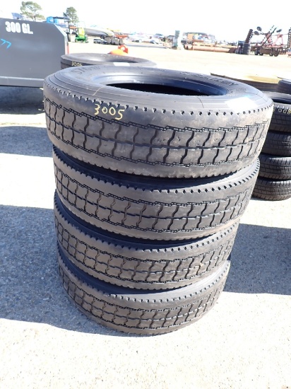 (4) LO-PRO 22.5 LUG TIRES,  ORIGINAL