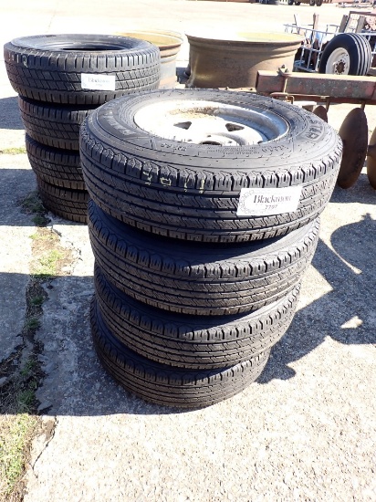 (4) 205/75R14 8-PLY TRAILER TIRES,  ON RIMS