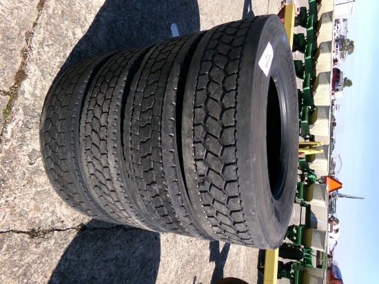 (4) 11R22.5 LUG TIRES,  ORIGINAL