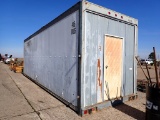 SHIPPING CONTAINER,  20', CONVERTER TO STORAGE SHED