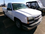 2006 CHEVROLET 1500 PICKUP TRUCK, 198,000 (+/-)  SINGLE CAB, SHORT WHEEL BA