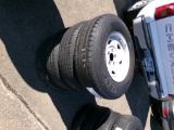 (4) 205/75R14 8-PLY TRAILER TIRES,  ON RIMS