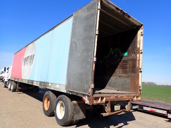 1985 GREAT DANE VAN TRAILER,  45', SLIDING TANDEM AXLES, ALUMINUM FLOOR, RE