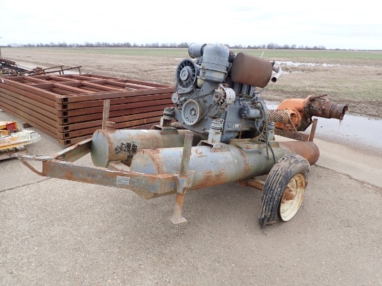 DEUTZ POWER UNIT,  4-CYL DIESEL, ON SINGLE AXLE TRAILER, 6" RELIFT, BUILT I