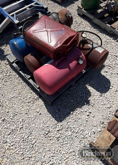 ASSORTED AIR TANKS & FUEL CAN,