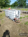 Lot With (2) Tote Tanks, 3 Point Sprayer Frame and Fuel can