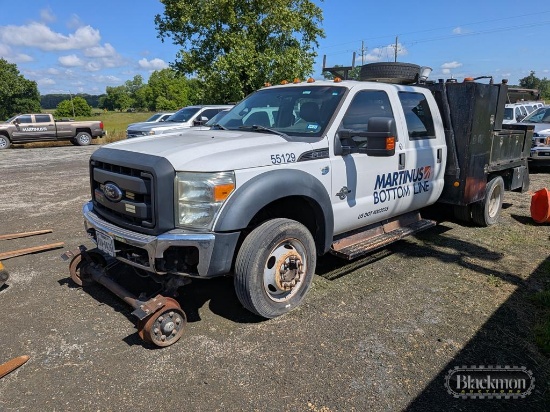 2012 FORD F550 SUPER DUTY HI RAIL FLATBED CREW TRUCK, S#1FD0W5HT2CEB89327