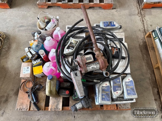 Lot of Oil, Coolant, Filters, 20gpm Fuel pump, Etc.