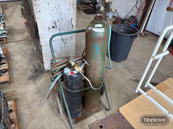 Cutting Torch w/ Bottles, Guages, and Rolling Stand