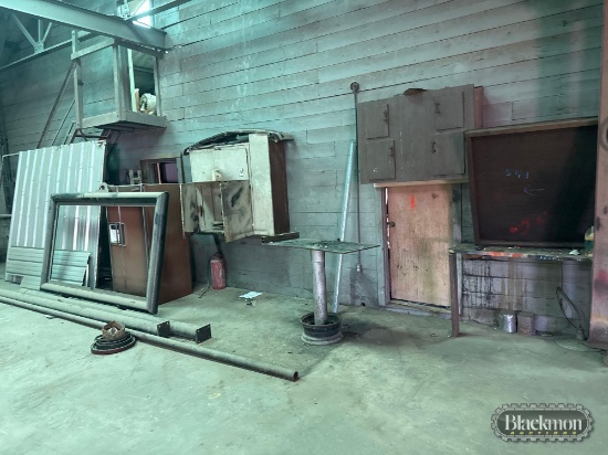 All Items On East Wall Left Of Forklift
