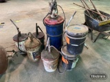 Grease pump, Oil pumps, (3)5 gallon buckets of grease