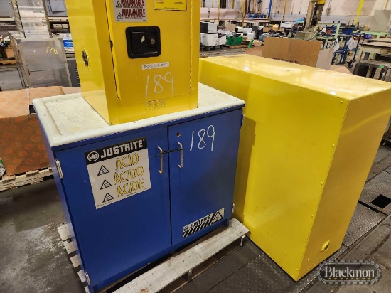 (2) FLAMMABLE CABINETS & (1) ACID CABINET