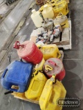 (3) PALLETS WITH FUEL CANS & MISC