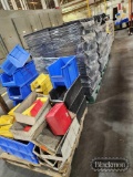 (9) PALLETS OF PLASTIC PARTS BINS