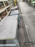 (5) SMALL METAL TABLES & (3) METAL RACKS