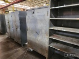 (3) METAL CABINETS & (1) METAL SHELF
