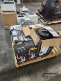 PALLET OF COFFEE MAKERS, FOOD WARMING TRAYS, AND MISC