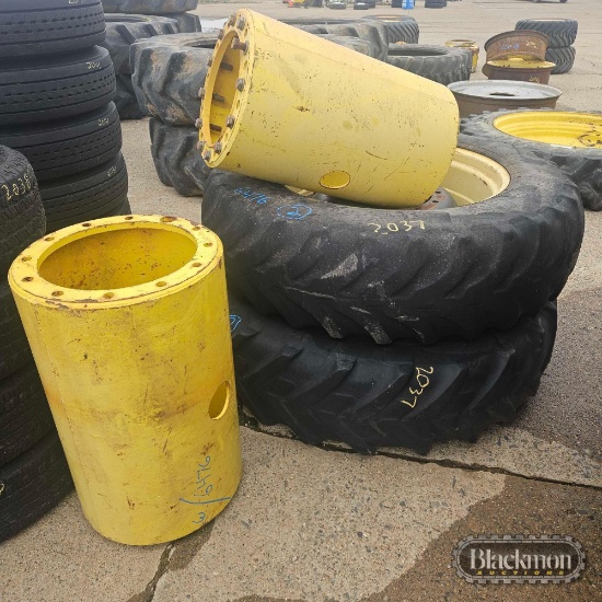 (2) FIRESTONE TIRES AND WHEELS, 14.9R34 WITH SPACERS