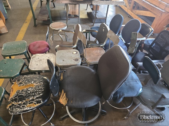 LOT OF CHAIRS AND STOOLS