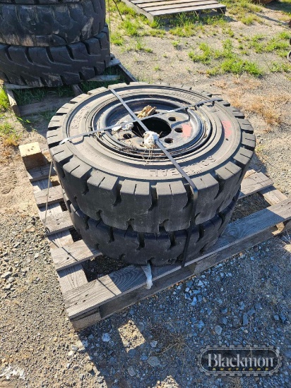 (2) Solid Forklift Tires,