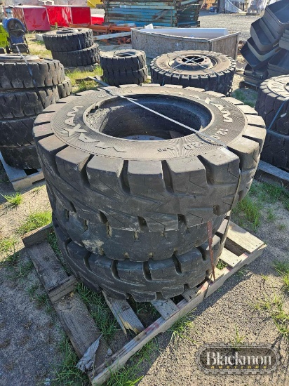 (3) Solid Forklift Tires,