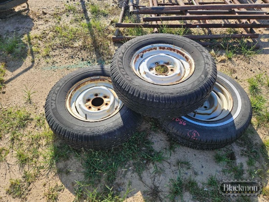 (3) Trailer Tires on Miscellaneous Wheels