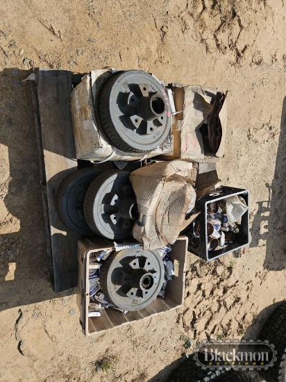 Pallet with Trailer Brake Hubs, Bearings,