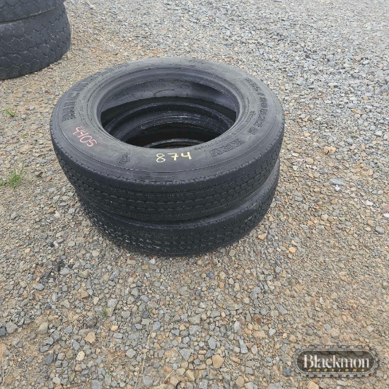 (2) Tires, 235/80R22.5