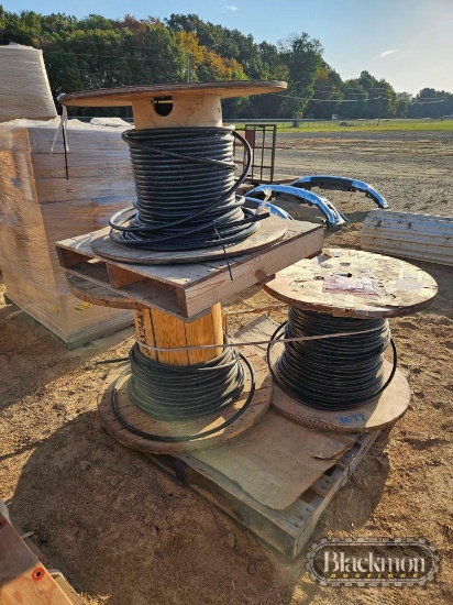 Pallet with (3) Spools of Wire Cable