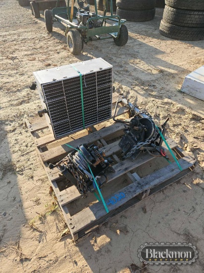 Pallet with (2) Manual Winches & Cooling Unit