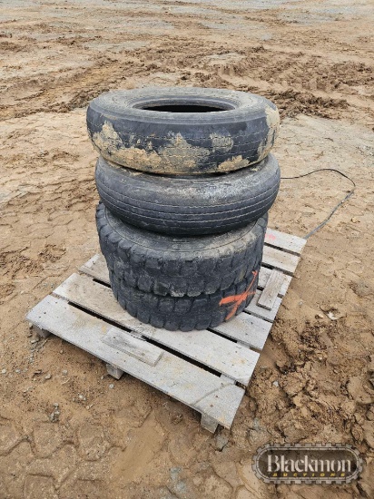 (2) 9R17. 5 and (2) 8.25-15 tires