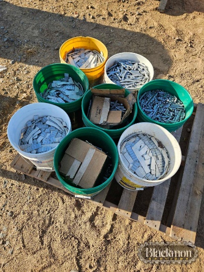 Pallet with (8) 5-Gal Buckets of Wheel Weights